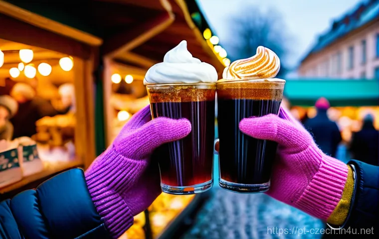 체코의 성탄 마켓 - **Prompt:** A cozy and authentic Czech Christmas market scene, resembling the atmosphere of Náměstí ...